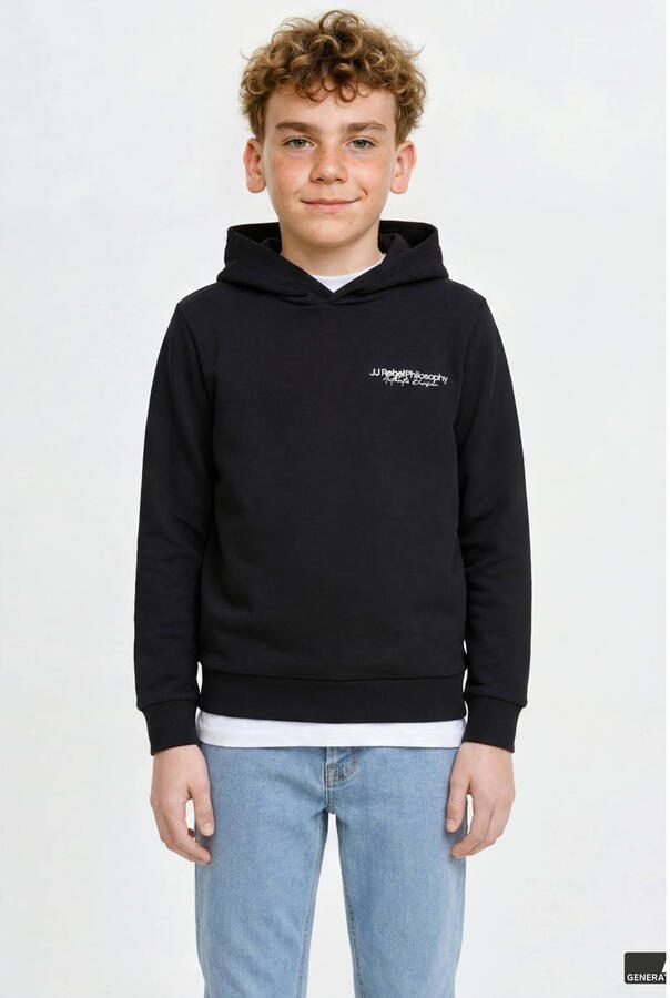 JJ REBEL JUNIOR hoodie zwart - Foto 2