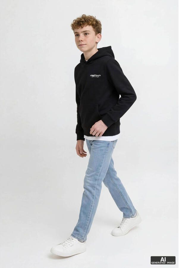 JJ REBEL JUNIOR hoodie zwart - Foto 3