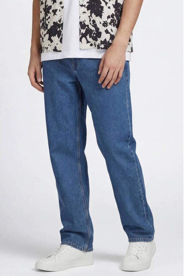 JJ REBEL JUNIOR JREBLEO JJCRAFT high waist baggy jeans dark blue denim