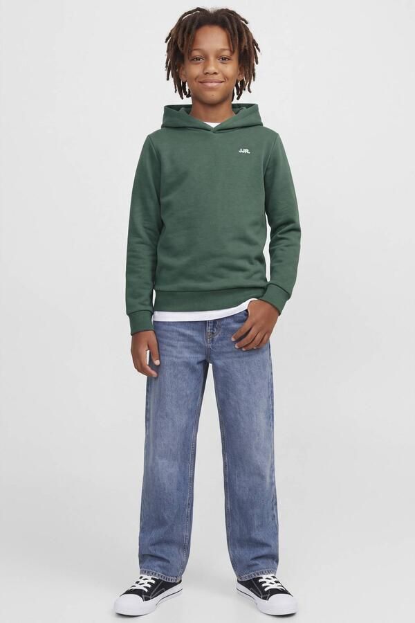 JJ REBEL JUNIOR rechtvallende hoodie groen Sweater Effen - Foto 2