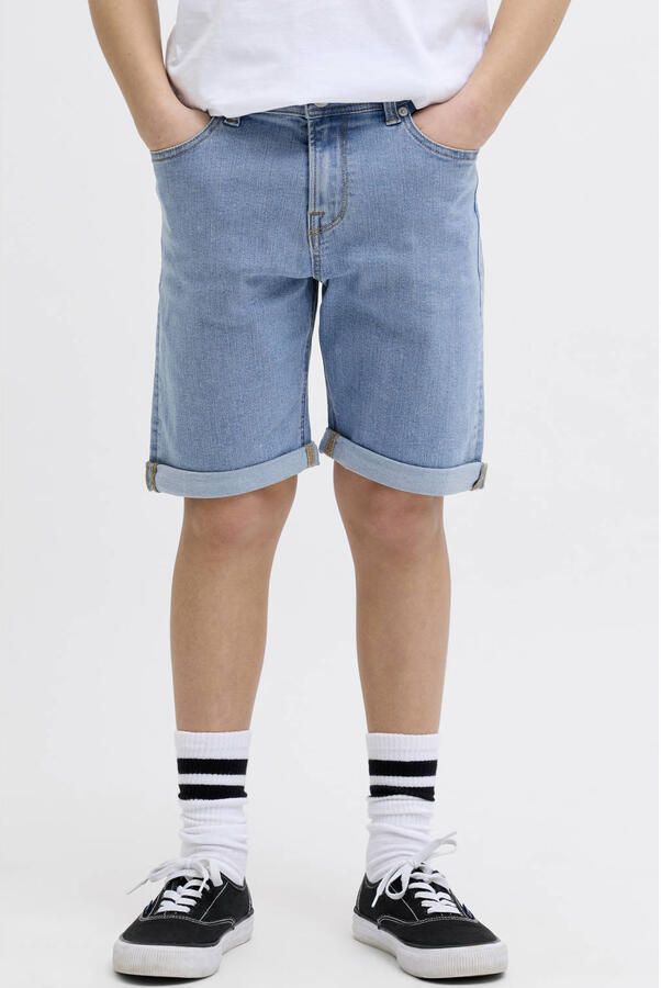 JJ REBEL JUNIOR regular waist denim short medium blue denim Korte broek Blauw Jongens Stretchkatoen