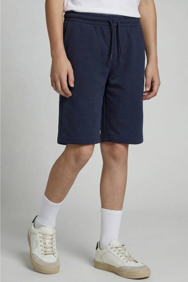 JJ REBEL JUNIOR slim sweatshort donkerblauw