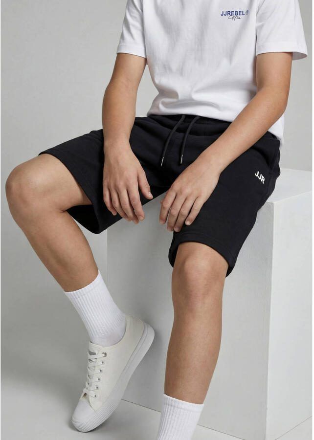 JJ REBEL JUNIOR slim sweatshort zwart Korte broek Effen - Foto 2