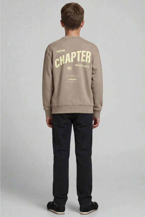 JJ REBEL JUNIOR sweater met backprint bruin - Foto 3