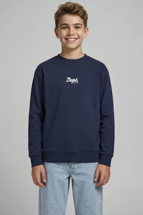 JJ REBEL JUNIOR sweater met backprint donkerblauw