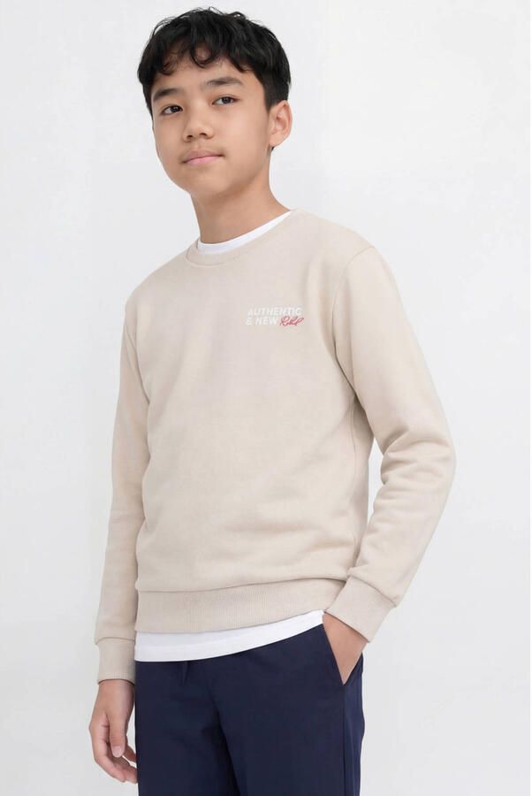 JJ REBEL JUNIOR sweater met backprint ecru
