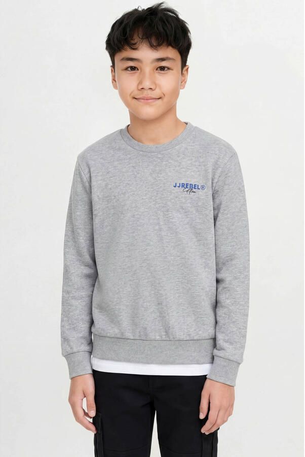 JJ REBEL JUNIOR sweater met backprint grijs melange - Foto 2