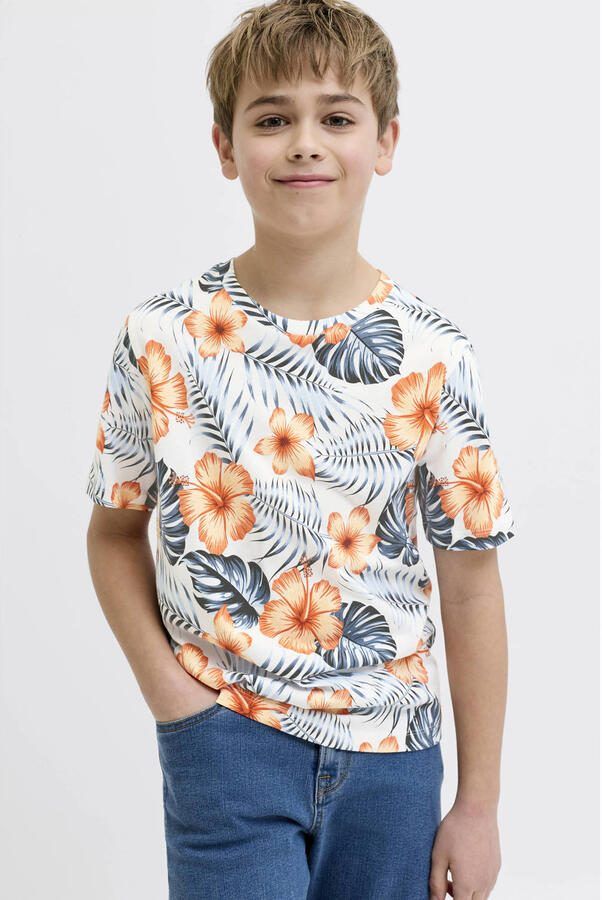 JJ REBEL JUNIOR T-shirt blauw Jongens Katoen Ronde hals All over print