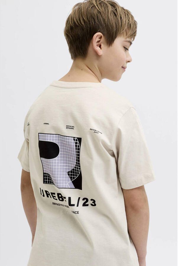 JJ REBEL JUNIOR T-shirt met backprint beige - Foto 2