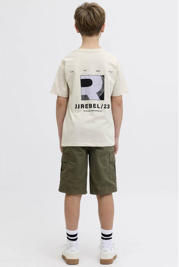 JJ REBEL JUNIOR T-shirt met backprint beige - Foto 3