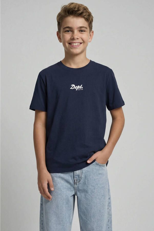 JJ REBEL JUNIOR T-shirt met backprint donkerblauw