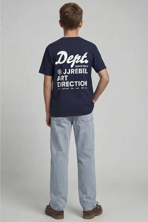 JJ REBEL JUNIOR T-shirt met backprint donkerblauw - Foto 3