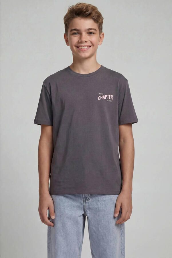 JJ REBEL JUNIOR T-shirt met backprint grijs