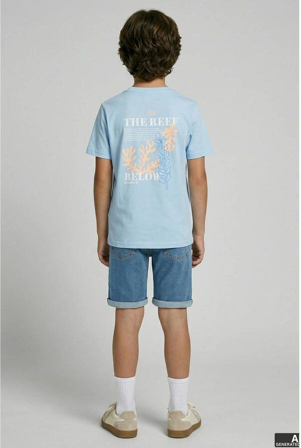 JJ REBEL JUNIOR T-shirt met backprint lichtblauw - Foto 3