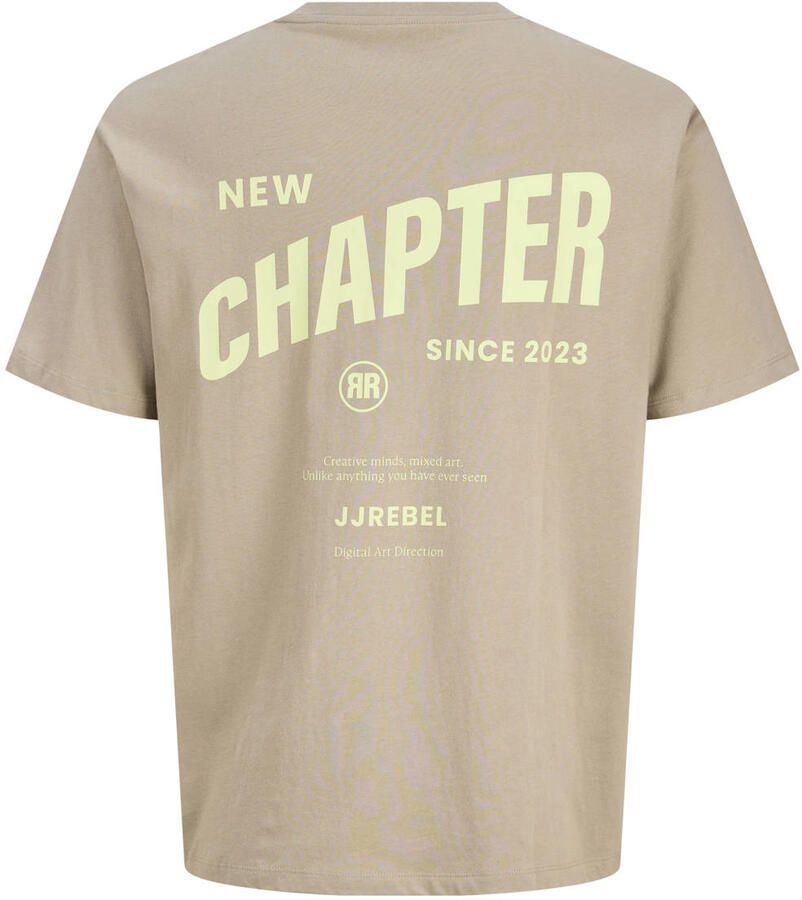 JJ REBEL JUNIOR T-shirt met backprint lichtbruin Jongens Katoen Ronde hals - Foto 2