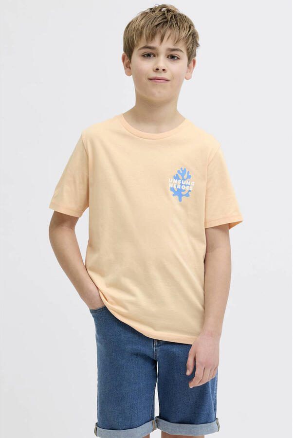 JJ REBEL JUNIOR T-shirt met backprint oranje