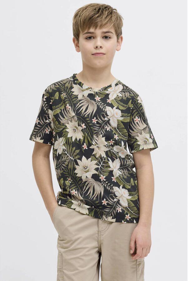 JJ REBEL JUNIOR T-shirt zwart Jongens Katoen Ronde hals All over print