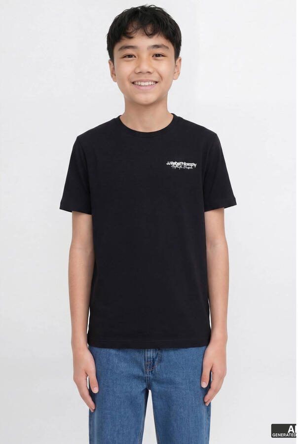 JJ REBEL JUNIOR T-shirt zwart Jongens Katoen Ronde hals Tekst