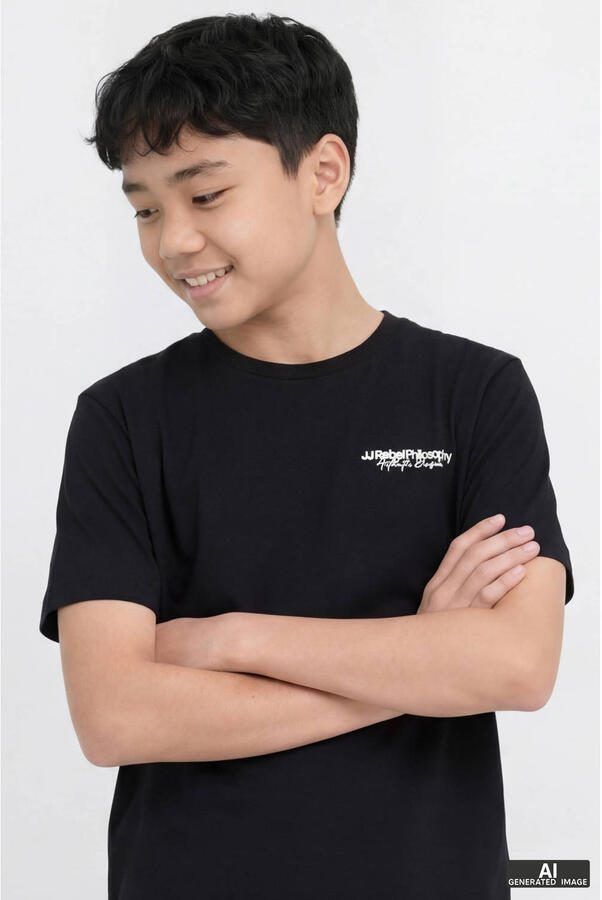 JJ REBEL JUNIOR T-shirt zwart Jongens Katoen Ronde hals Tekst - Foto 3
