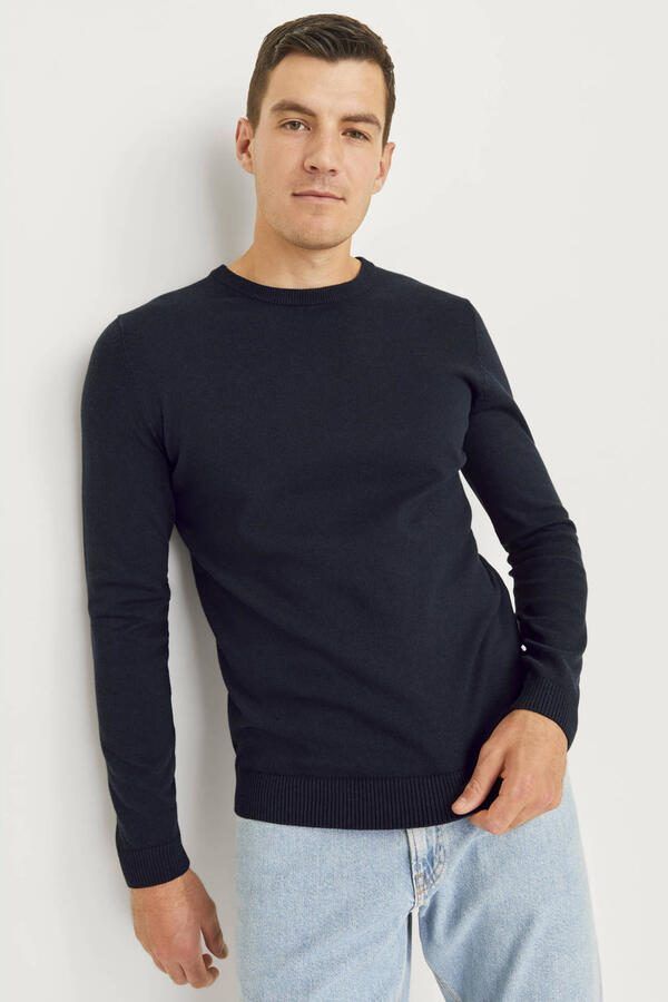 JJ REBEL pullover JREBCALLUM donkerblauw
