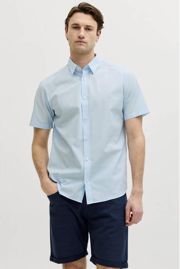 JJ REBEL regular casual overhemd lichtblauw - Foto 3