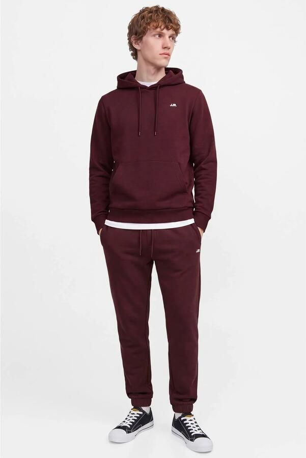 JJ REBEL regular fit hoodie donkerrood