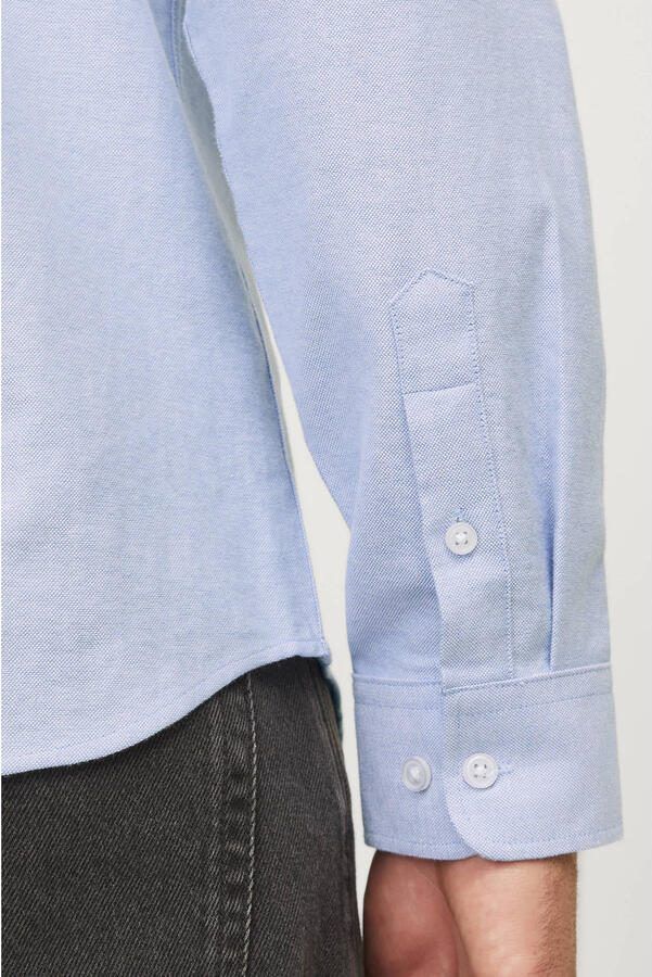 JJ REBEL regular fit overhemd JREBOSCAR blauw