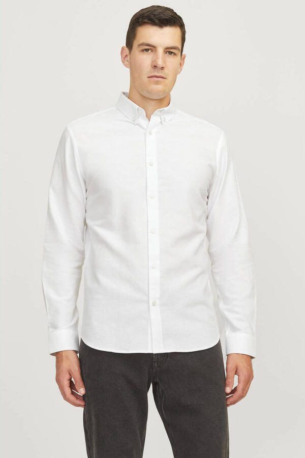 JJ REBEL regular fit overhemd JREBOSCAR wit