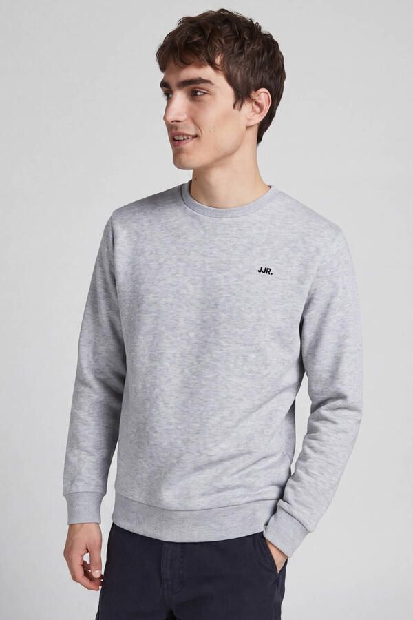 JJ REBEL regular fit sweater lichtgrijs