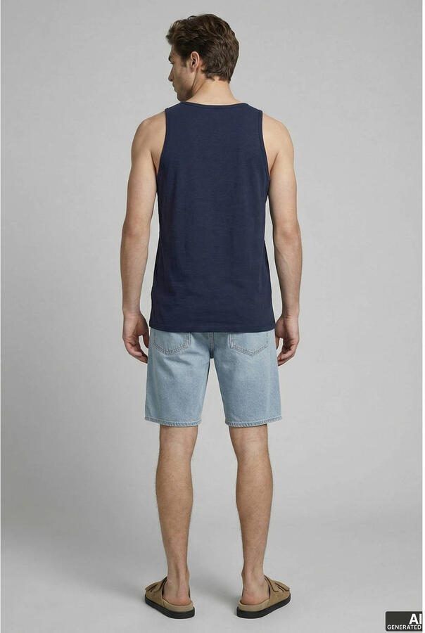 JJ REBEL regular fit tanktop met print donkerblauw - Foto 2
