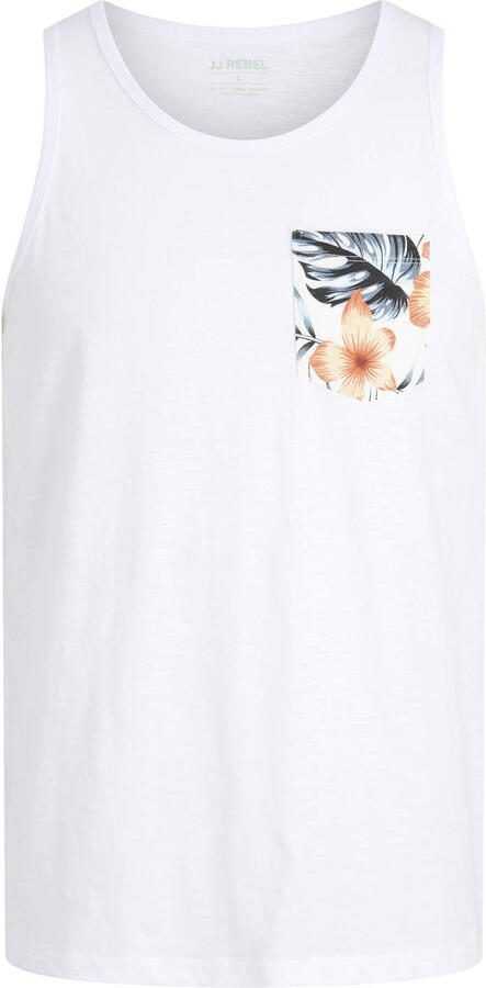 JJ REBEL regular fit tanktop met print wit