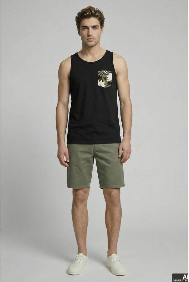 JJ REBEL regular fit tanktop met print zwart - Foto 2