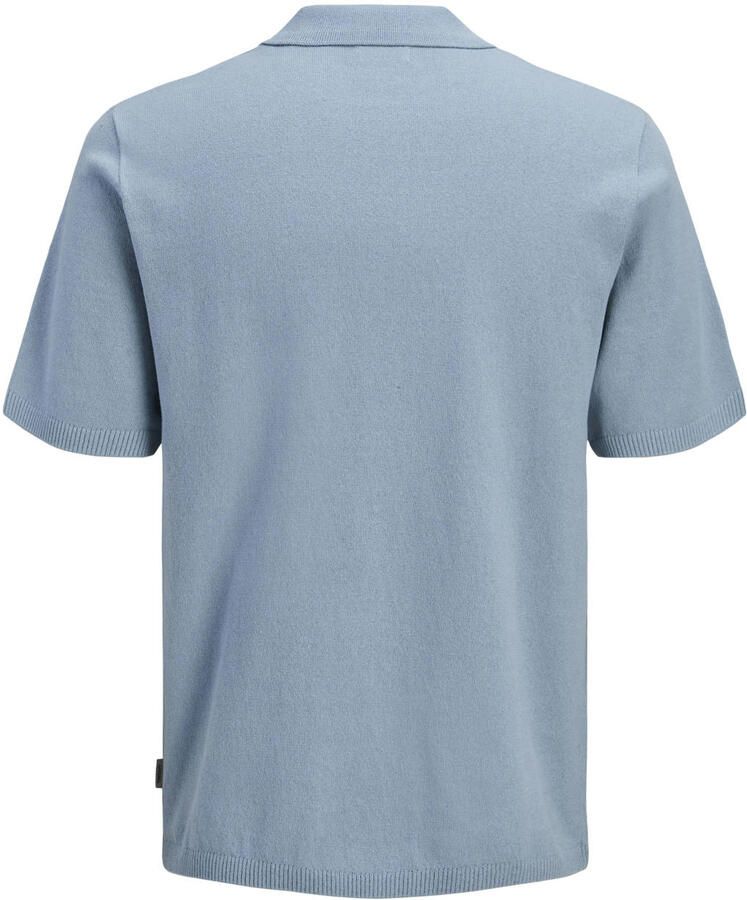 JJ REBEL regular polo gebreid blauw - Foto 2