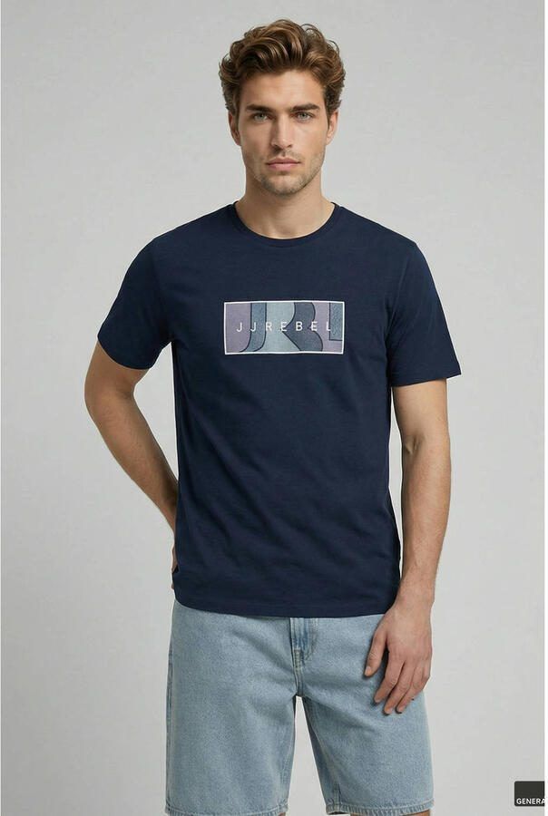 JJ REBEL regular T-shirt donkerblauw