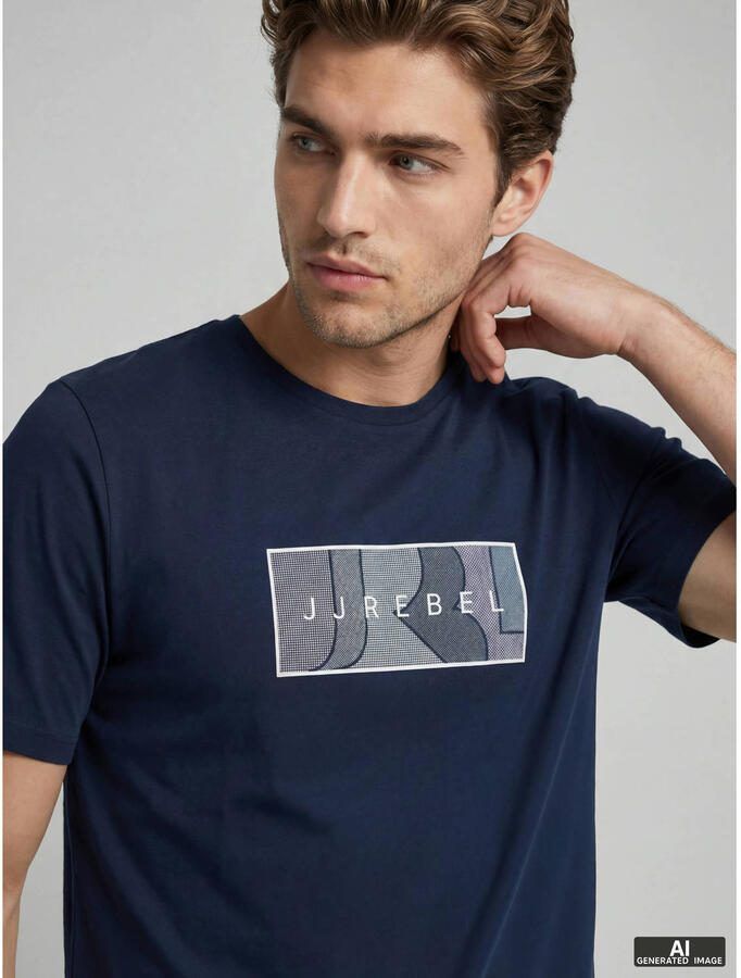 JJ REBEL regular T-shirt donkerblauw - Foto 2