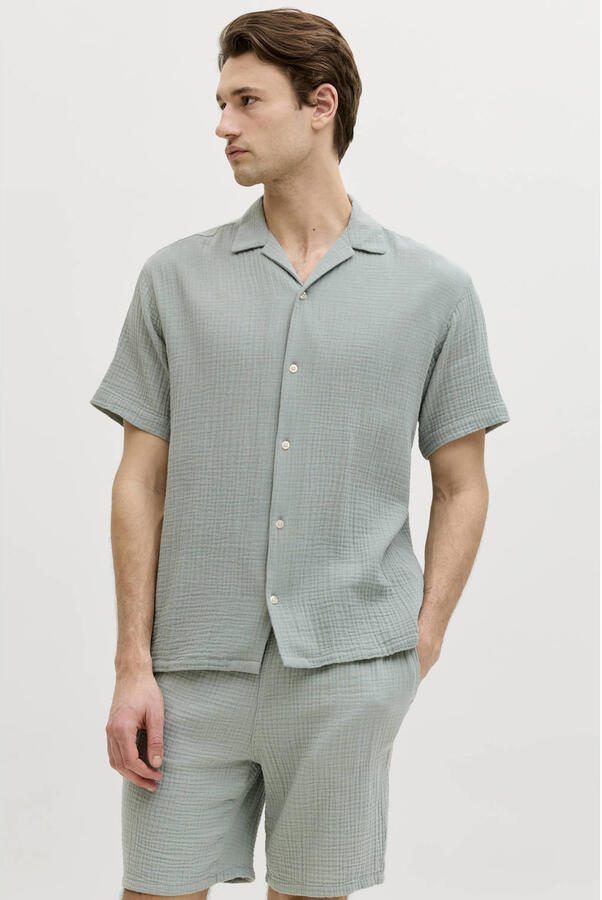 JJ REBEL relaxed casual overhemd groen