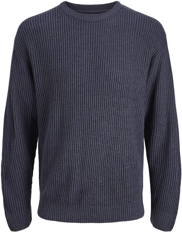 JJ REBEL relaxed fit gebreide trui donkerblauw - Foto 2
