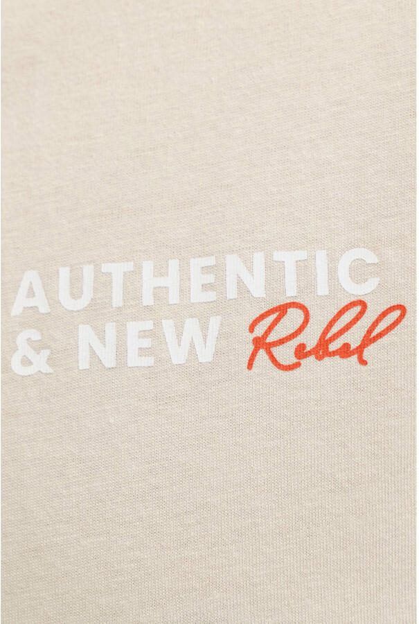 JJ REBEL relaxed T-shirt met backprint beige - Foto 2