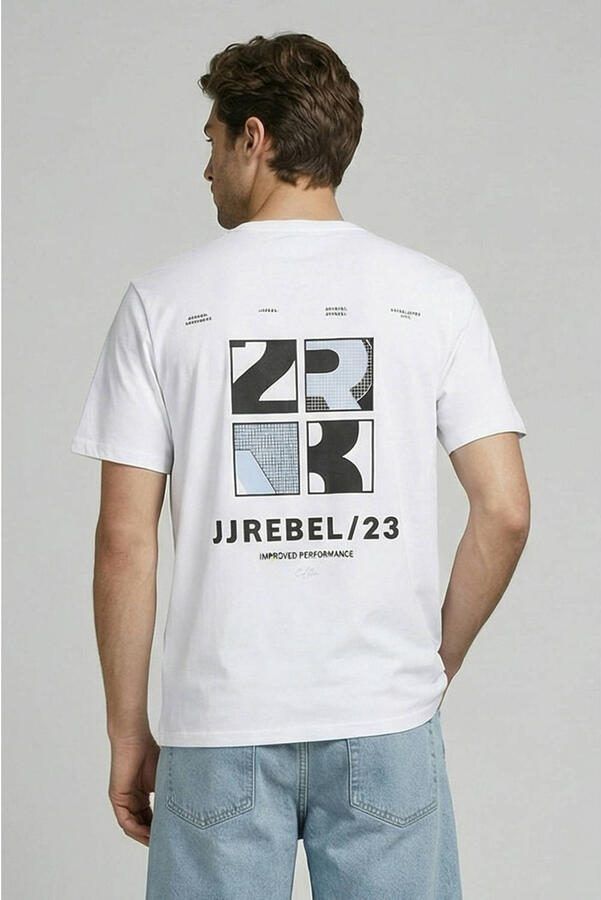 JJ REBEL relaxed T-shirt met backprint wit - Foto 3