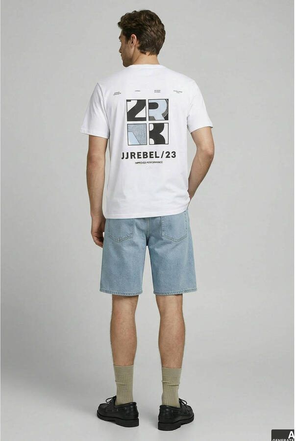 JJ REBEL relaxed T-shirt met backprint wit - Foto 2