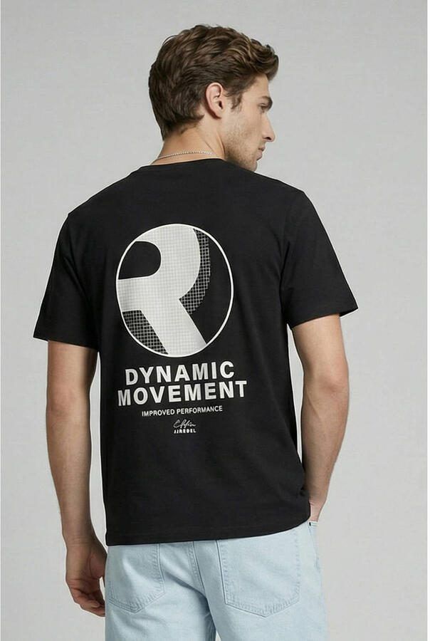 JJ REBEL relaxed T-shirt met backprint zwart - Foto 2