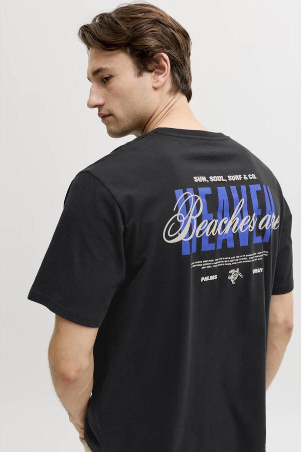 JJ REBEL relaxed T-shirt met backprint zwart - Foto 3