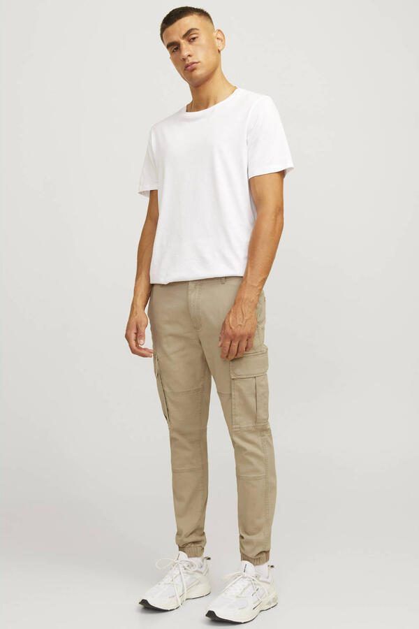 JJ REBEL slim fit cargobroek JREBMICHAEL beige - Foto 2