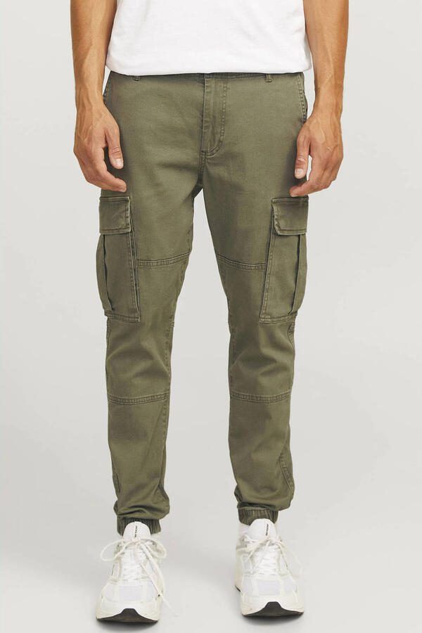 JJ REBEL slim fit cargobroek JREBMICHAEL donkergroen - Foto 3