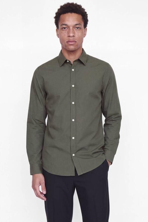 JJ REBEL slim fit overhemd groen