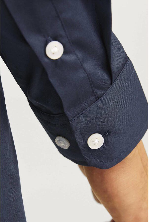 JJ REBEL slim fit overhemd JREBGAVIN donkerblauw - Foto 2