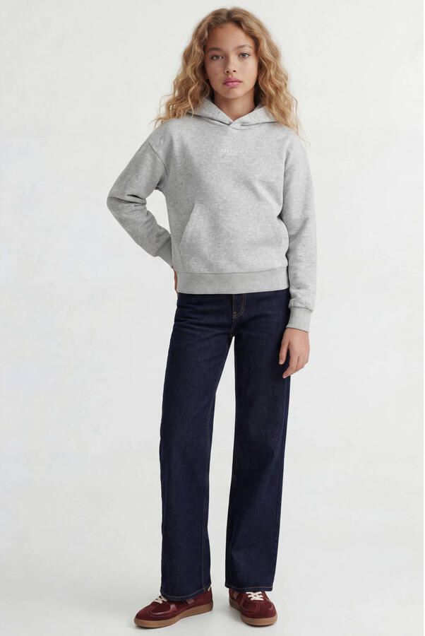 JJXX GIRL hoodie met tekst grijs - Foto 2