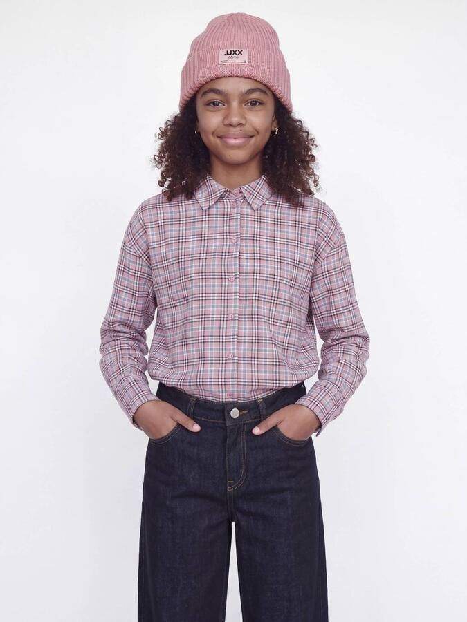 JJXX GIRL JXOTHELIA gebreide muts met logo roze Meisjes Acryl Logo maat M L