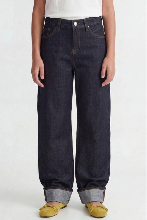 JJXX GIRL JXTOKYO regular fit wide leg jeans donkerblauw Meisjes Denim