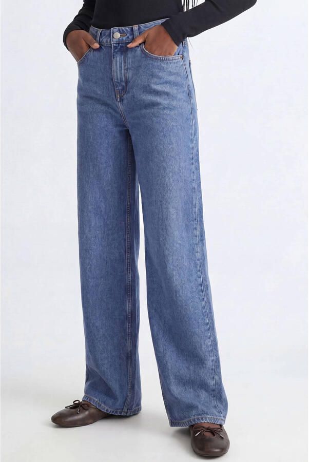 JJXX GIRL JXTOKYO wide leg jeans blauw Meisjes Denim Effen